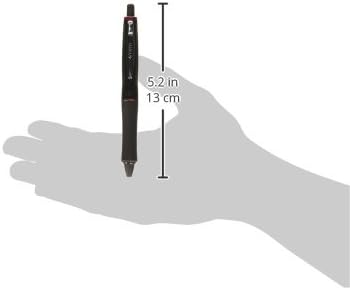 PILOT Dr. Grip Full Black Ball Point Pen 0.7mm, Black Body, Bordeaux Accent (BDGFB80F-BO)