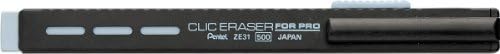 Pentel ZE31-A Rectangle Holder Eraser, Click Eraser, Product Size: 0.5 x 0.3 x 4.8 inches (14 x 8 x 122 mm), 0.3 oz (9 g), Black