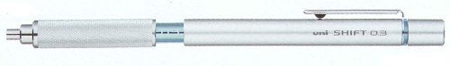 Uni Shift Pipe Lock Drafting Pencil, 0.3 mm, Silver Body with Light Blue Accent (M31010.26)