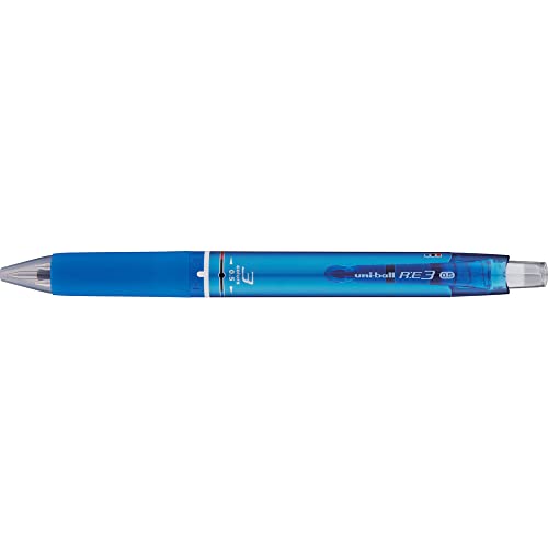 Uni Erasable 3 Color Ballpoint Pen, Ball R: E3 0.5mm, Light Blue (URE350005.8)