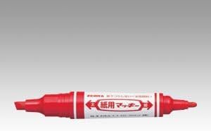 ZEBRA Dual Tip Paper Marker, Mackee, Water Base Ink, Red - WYT5-R