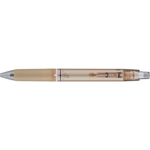 Uni Erasable 3 Color Ballpoint Pen, Ball R: E3 0.5mm, Champagne Gold (URE350005.25)
