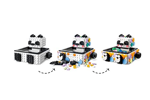 LEGO® DOTS Cute Panda Tray 41959 DIY Craft Kit; Creative and Useful Storage Toy Item for Kids Aged 6+