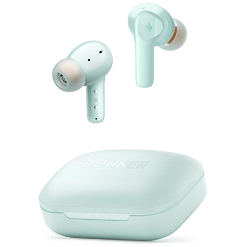 Donner Noise Cancelling Wireless Earbuds, Bluetooth 5.2 Earphones with 4 Mic Clear Calls, 12mm Drivers, App for Custom EQ, 32H Playtime, Fast Charging, Transparency - Dobuds ONE,Pea Green