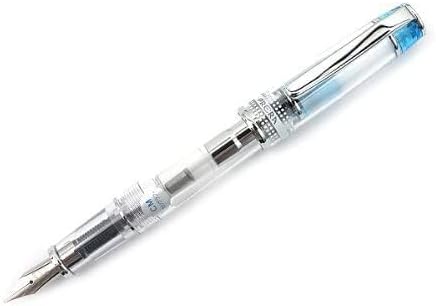 PILOT Prera Iro-Ai Calligraphy-Nib Fountain Pen, Transparent Light Blue Body (FPRN-350R-TLBCM)