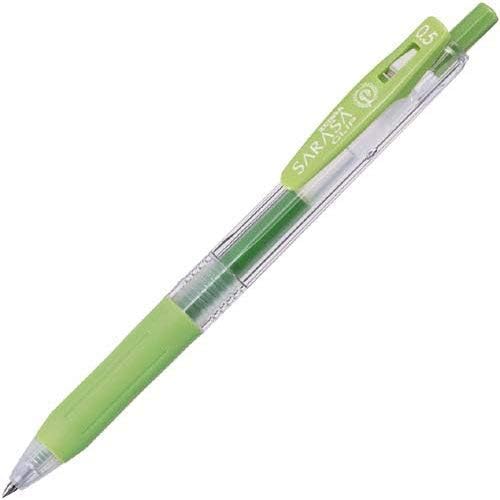 Smooth Writing Gel Pen 0.5mm - Zebra Sarasa Clip Green Pen 5 pieces - Fast Drying Smooth Ink - Office Journaling and Study Use