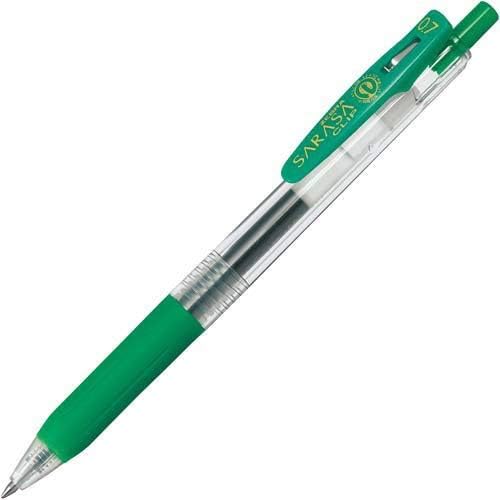 Smooth Writing Gel Pen 0.7mm - Zebra Sarasa Clip Green Gel Pen 10 Pieces - Fast Drying Smooth Ink Performance - Office Journaling and Study Use
