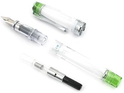 PILOT Prera Iro-Ai Calligraphy-Nib Transparent, Green Body Fountain Pen (FPRN-350R-TLGCM)