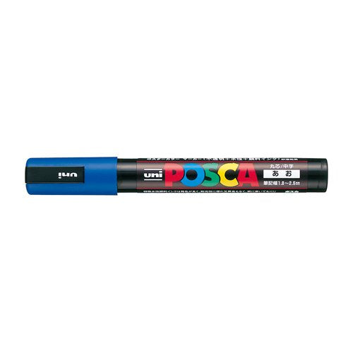 Mitsubishi pencil uni aqueous pigment marker Poska Medium letter round core blue PC 5 M.33