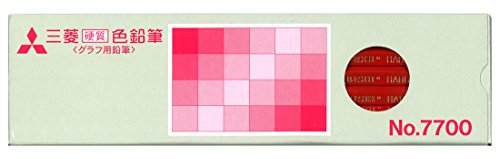 Mitsubishi Pencil Colored Pencils No.7700 Red Hard Pack of 12