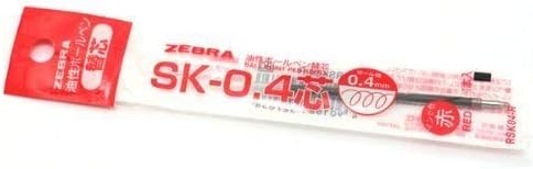 ZEBRA SK-0.4 Ballpoint Pen Refill - 0.4 mm - Red 2 set