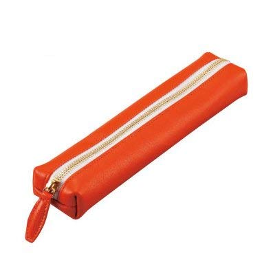 Raymey Fujii NF2402D Pencil Case, Pencil Case, Genuine Leather, Orange