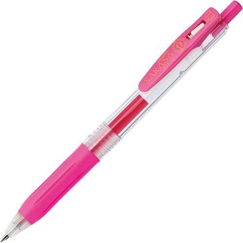 Smooth Writing Gel Pen 0.7mm - Zebra Sarasa Clip Pink Gel Pen 10 Pieces - Fast Drying Smooth Ink Performance - Office Journaling and Study Use