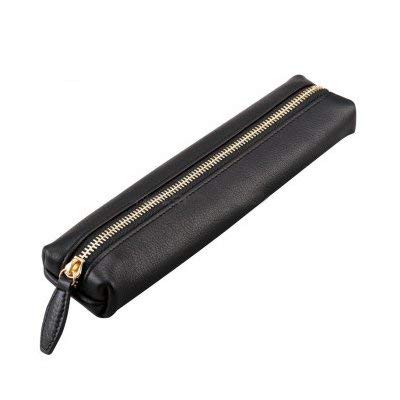 Raymey Fujii NF2402B Pen Case, Pencil Case, Genuine Leather, Black