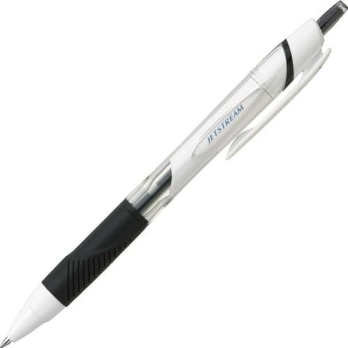 1 X Uni Jetstream Standard Ballpoint Pen - 0.5 mm - Black Ink - White Body