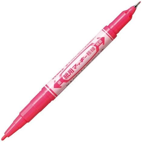 ZEBRA Dual Tip Extra Fine Paper Marker, Mackee, Water Base Ink, Pink - WYTS5-P