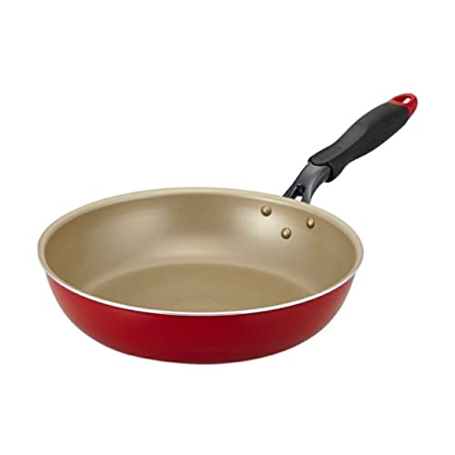DOSHISHA Evercook Frying Pan, 11.0 inches (28 cm), Compatible with All Heat Sources (IH Compatible), Red