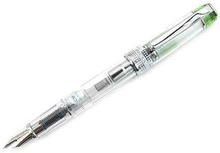 PILOT Prera Iro-Ai Calligraphy-Nib Transparent, Green Body Fountain Pen (FPRN-350R-TLGCM)
