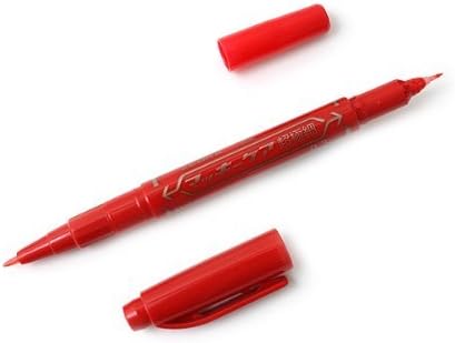 ZEBRA Mackee Care Double-Sided Marker Pen - Extra Fine Point - Red