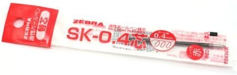 ZEBRA SK-0.4 Ballpoint Pen Refill - 0.4 mm - Red 3 set