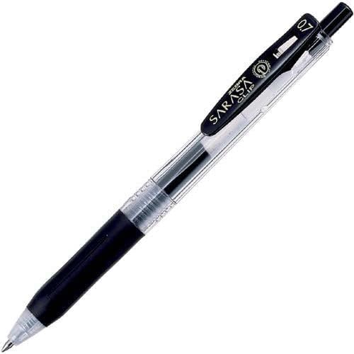 Smooth Writing Gel Pen 0.7mm - Zebra Sarasa Clip Black Pen - Fast Drying Ink Performance - Office Journaling and Study Use