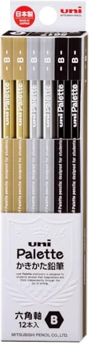 Mitsubishi Pencil K5617B Kakikata Pencil, Uni-Palette, B, Black, 1 Dozen
