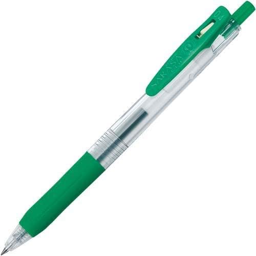 Smooth Writing Gel Pen 0.7mm - Zebra Sarasa Clip Green Gel Pen 5 Pieces - Fast Drying Smooth Ink Performance - Office Journaling and Study Use