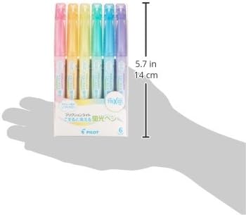 PILOT Frixion Light Soft Color Erasable Highlighter Pen, 6 Color Set (SFL-60SL-6CS)