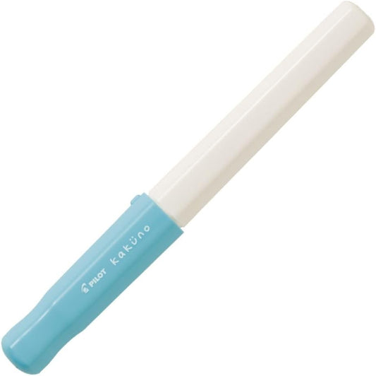 PILOT Kakuno Medium-Nib Fountain Pen, White Body Soft Blue Cap (FKA-1SR-SLM)