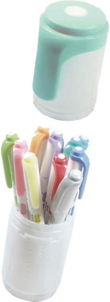 ZEBRA Mildliner WKT7-HD-BG-AZ Highlighter, 10 Colors, Hard Case Included, Blue Green