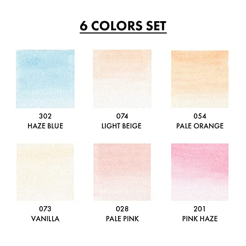 Kuretake Zig Clean Color Real Brush 6 Colors Set Portrait Colors Ⅰ