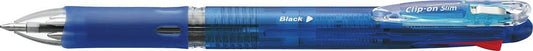 ZEBRA Clip-On Slim 4C Ball Point Pen, Blue (B4A5-BL)