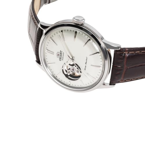 ORIENT Bambino Automatic Watch, Mechanical, Domestic Manufacturer's Warranty, Open Heart, RN-AG0005S, Men's, White, Silver