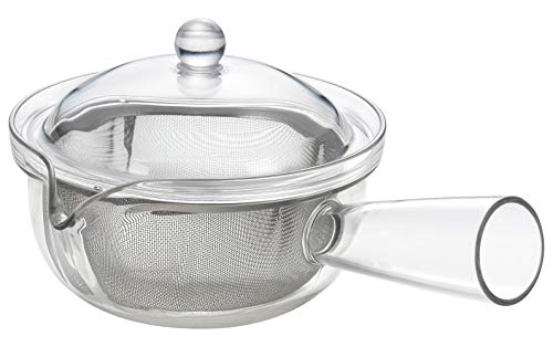 Akebono Sangyo TW-3737 Stainless Steel Teapot, Stainless Steel Mesh, Teapot Type, Made in Japan, Yokote Transparent, Good Viewing of Tea, Made of Plastic, Crack Resistant, Easy to Drain and Pour, Fine