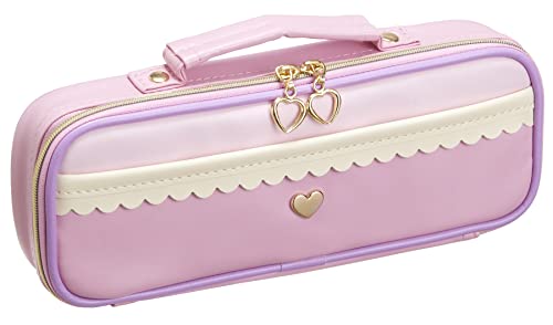Raymey Fujii FSB1062P Pen Case, Top Liner Pen Case, Heart, Pink