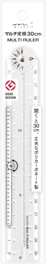 DESIGNPHIL 42266006 Multi Ruler, 11.8 inches (30 cm), Transparent