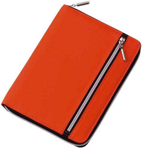 Raymey Fujii CN162D Multi-Cover Notebook, Nilon Double Zipper, B6, Orange