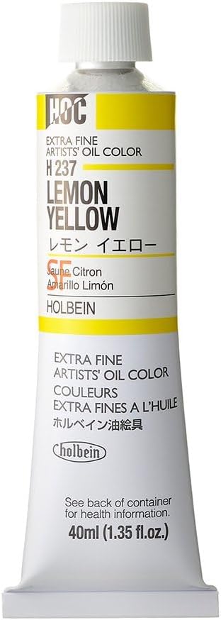 Holbein H237 Oil Paint, Lemon Yellow, 1.4 fl oz (40 ml) (No.9)