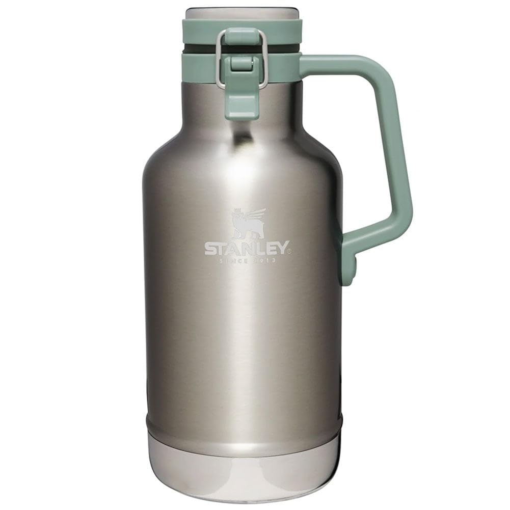 Stanley Classic Vacuum Growler, 3.7 gal (1.9 L), Silver, Ice Container, Carbonated Beer, Cold Insulation, Camping, Gift, Dishwasher Safe