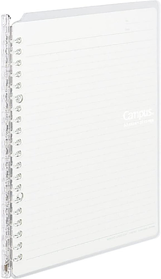 KOKUYO Campus Smart Ring Binder Notebooks, A5, 25 Sheets Capacity, 20 Rings, Clear, Japan Import (RU-SP130T)