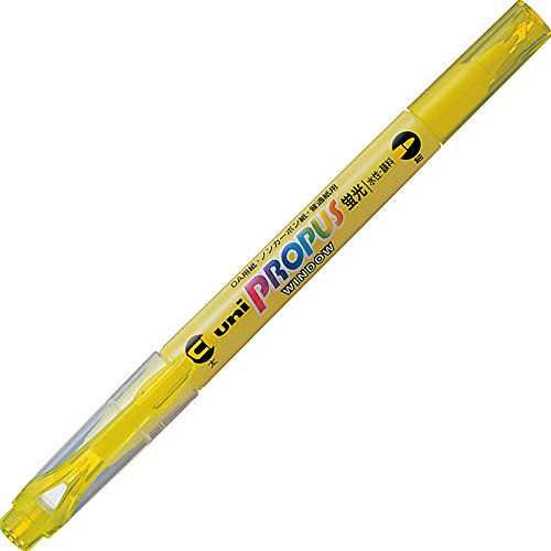 Mitsubishi Pencil Highlighter, Propus Window, PUS102T.2, Yellow, 10 Count