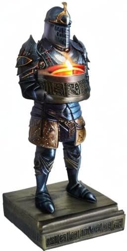 HDMbigmi King's Guard Standup Knight Candlestick Holders Resin TeaLight Holder Warrior Mobile Phone Stand Pen Holder Candle Holder for Restaurant, Altar, Home Table(Blue)
