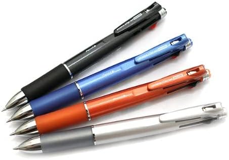ZEBRA Clip-On 1000, 4 Color 0.7 mm Ballpoint Multi Pen 0.5 mm Pencil, Silver Body (B4SA2-S)