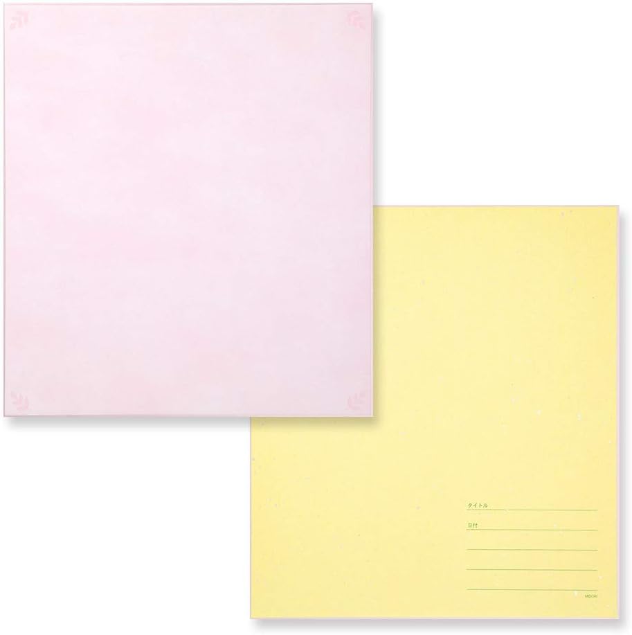 Midori 33244006 Colored Paper with Stickers, Floral Pattern