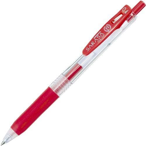 Smooth Writing Gel Pen 0.7mm - Zebra Sarasa Clip Red Gel Pen 5 Pieces - Fast Drying Smooth Ink Performance - Office Journaling and Study Use