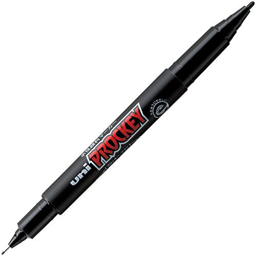 Mitsubishi Pencil PM120T.24 Procky Twin Water-Based Pen, Ultra Fine, Black, 10 Pens