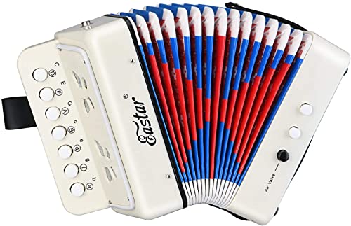 Eastar Piano Accordion, 10 Keys, Beginner Set, Musical Instrument, White