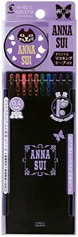 PILOT LHKRFC4A10CBL ANNA SUI x Hi-Tech C Coleto, Collaboration Design, Refill Case, Set of 10 Colors, Includes Original Masking Tape