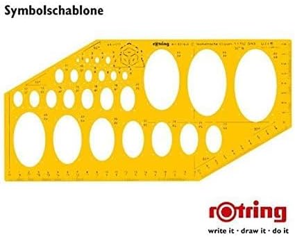 Rotring Isometric Ellipses Drawing Template Robust Clear Yellow-tinted