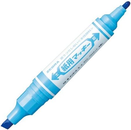 ZEBRA Dual Tip Paper Marker, Mackee, Water Base Ink, Light Blue - WYT5-LB